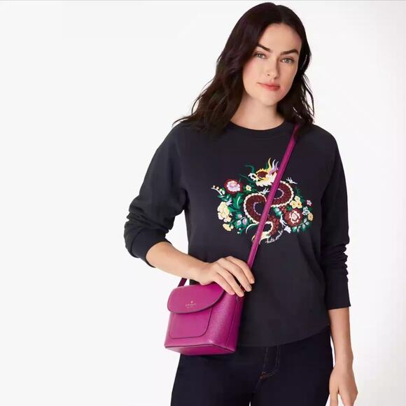 💃NWT Kate Spade Elsie Pebbled Leather Crossbody/ Baja Rose - Picture 9 of 10